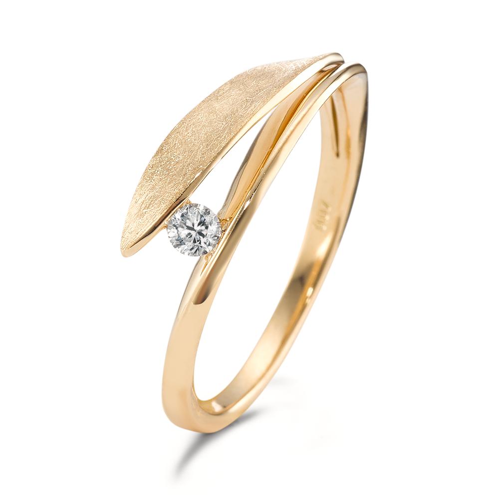 Bague Or jaune 18K Diamant 0.07 ct, brillant, w-si