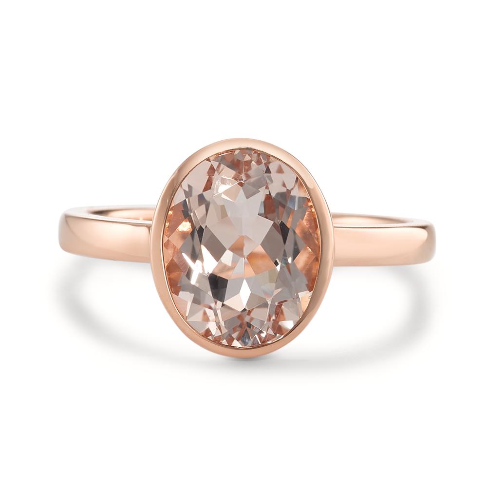 Bague Or rouge 18K Morganite champagne, ovale