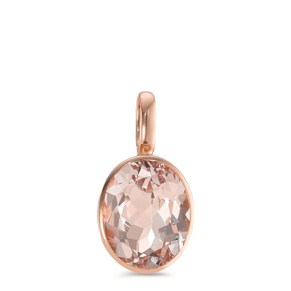 Pendentif Or rouge 18K Morganite champagne, ovale