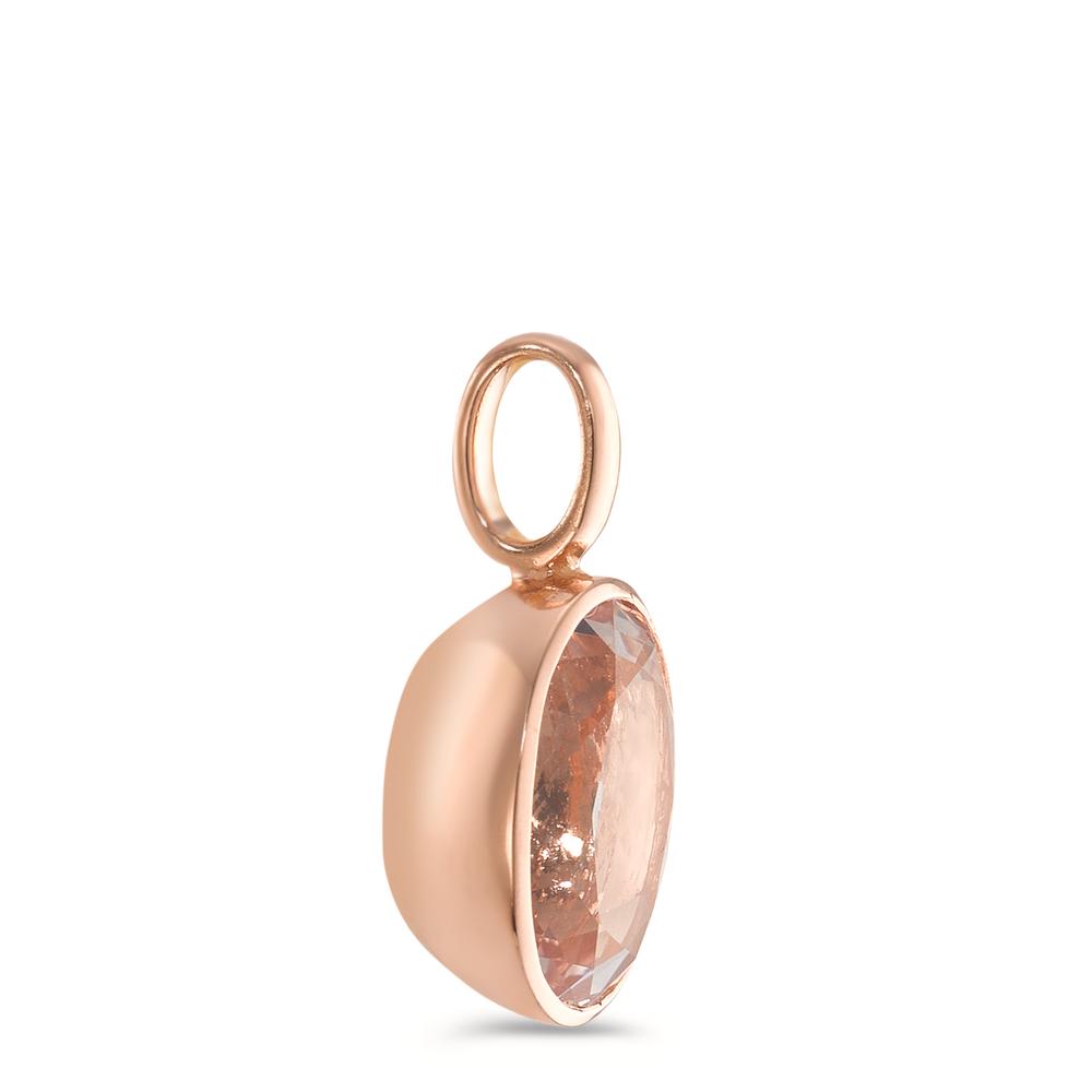 Pendentif Or rouge 18K Morganite champagne, ovale