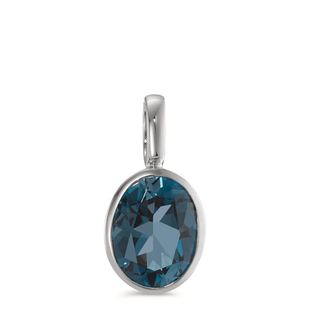 Pendentif Or blanc 18K Topaze London Blue