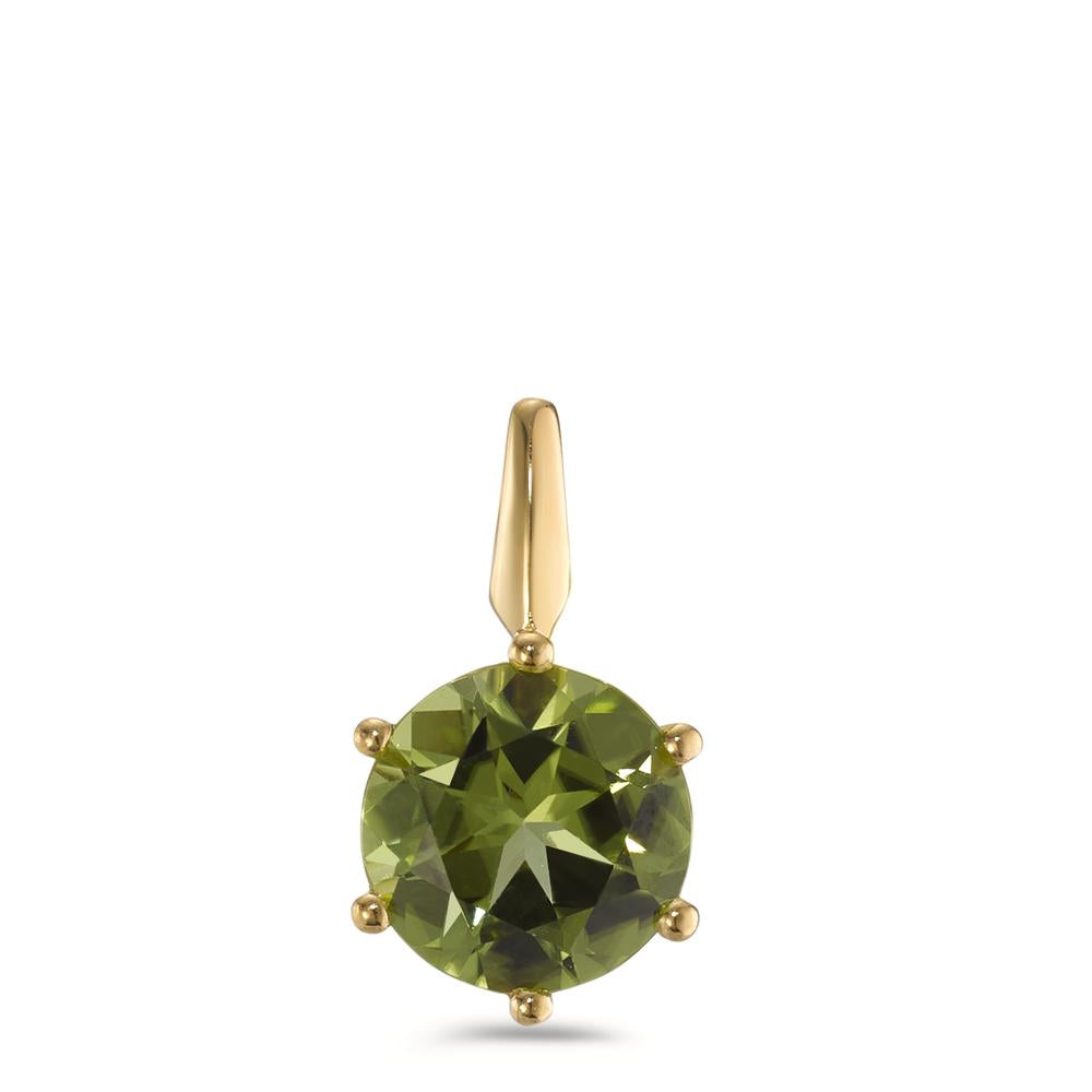 Anhänger 750/18 K Gelbgold Peridot Ø7 mm