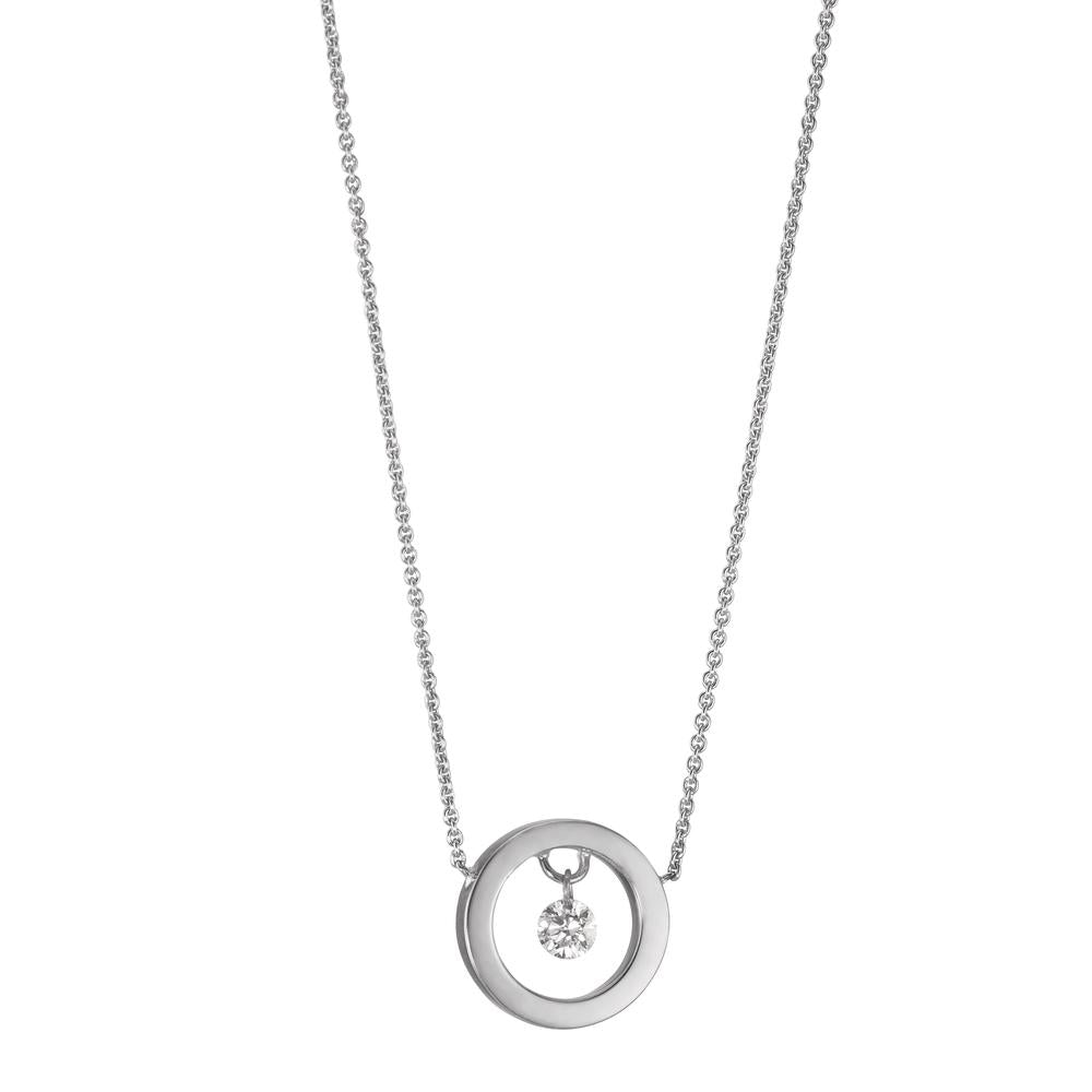 Collana Oro bianco 750/18 carati Diamante 0.06 ct 42 cm