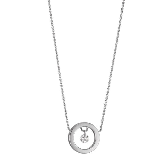 Collana Oro bianco 750/18 carati Diamante 0.06 ct 42 cm