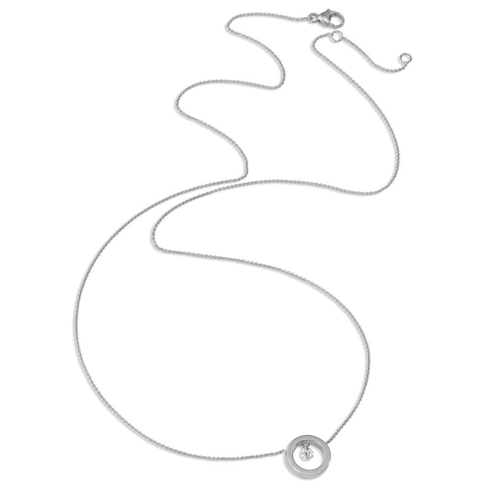 Collana Oro bianco 750/18 carati Diamante 0.06 ct 42 cm