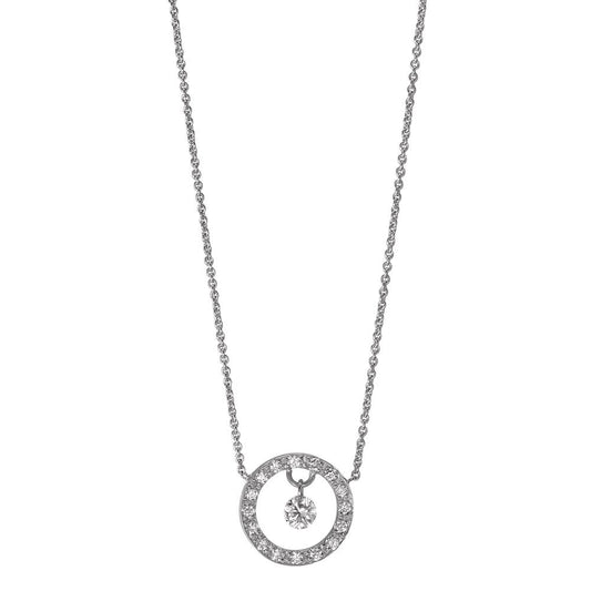 Collier Or blanc 18K Diamant 0.14 ct, 17 Pierres, w-si 40-42 cm