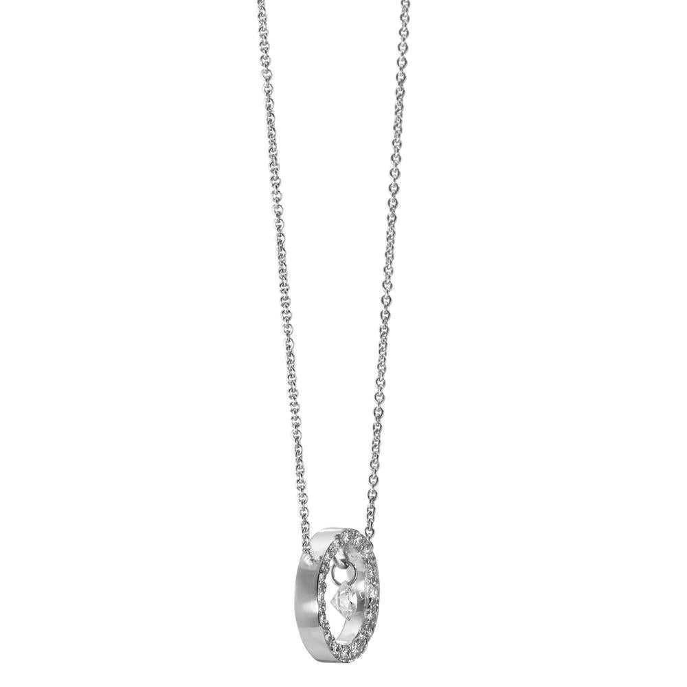 Collana Oro bianco 750/18 carati Diamante 0.14 ct, 17 pietra, w-si 40-42 cm