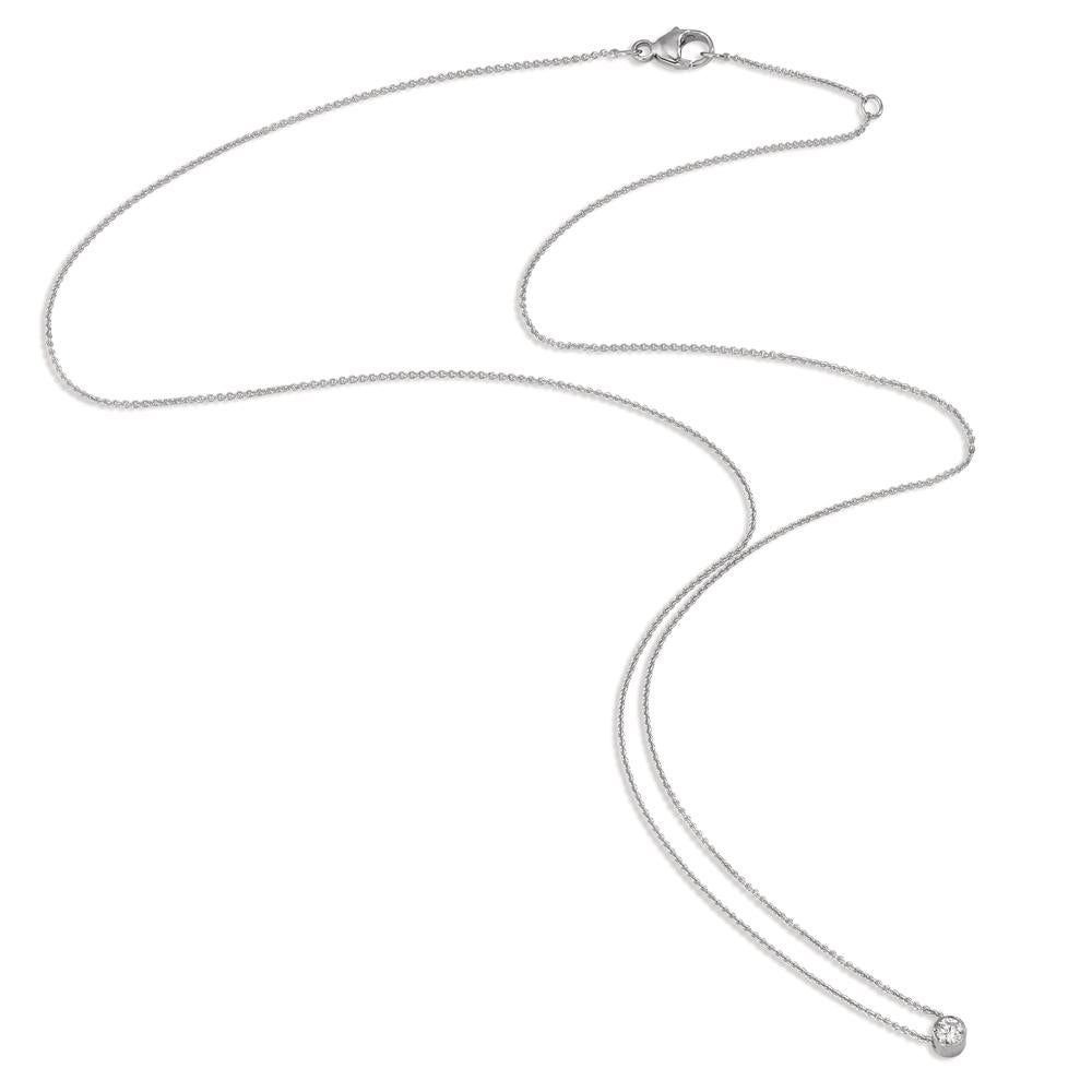 Collana Oro bianco 750/18 carati Diamante 0.06 ct, w-si 40-42 cm