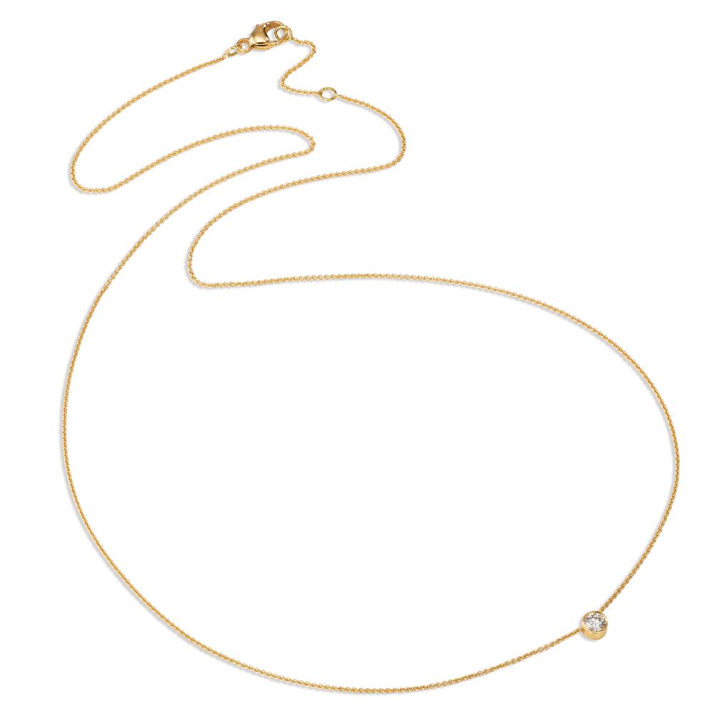 Collier Or jaune 18K Diamant 0.10 ct, w-si 40-42 cm