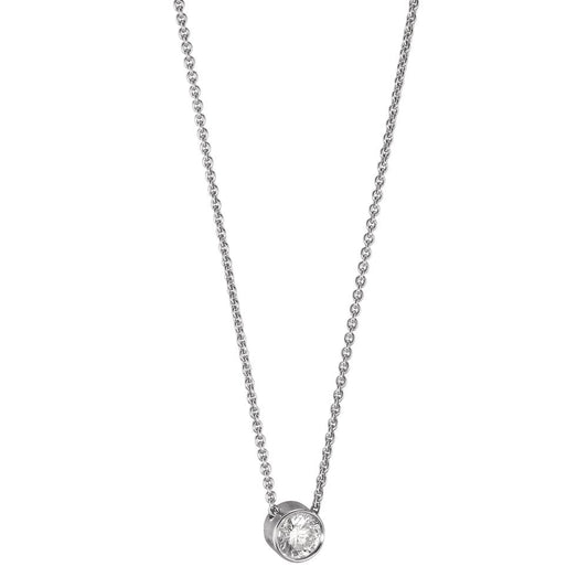 Collier Or blanc 18K Diamant 0.10 ct, w-si 40-42 cm