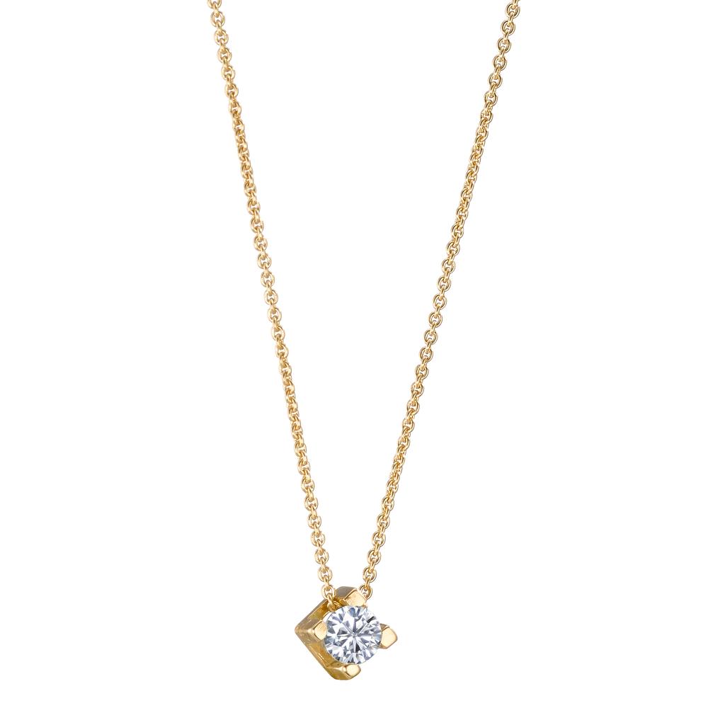 Collier 750/18 K Gelbgold Diamant 0.10 ct, w-si verstellbar