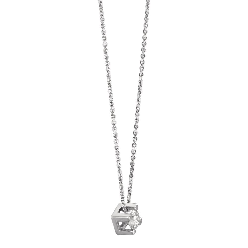 Collier Or blanc 18K Diamant 0.10 ct, w-si 40-42 cm