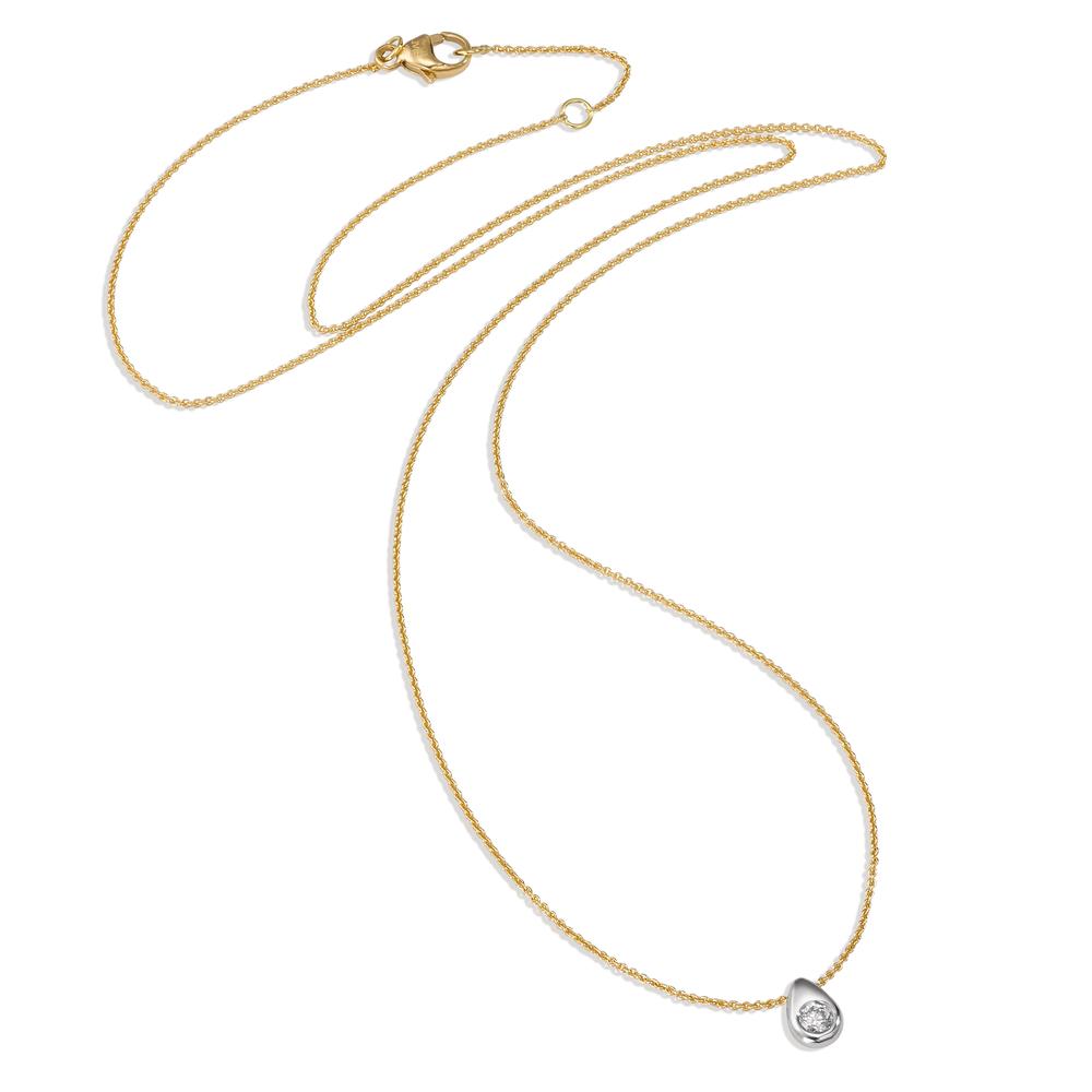 Collier 750/18 K Gelbgold Diamant 0.06 ct, w-si bicolor verstellbar