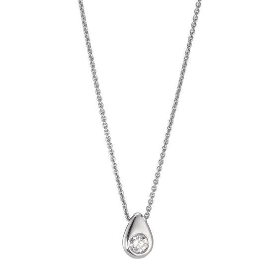 Collana Oro bianco 750/18 carati Diamante 0.06 ct, w-si 40-42 cm