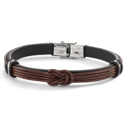 Bracelet Cuir, Acier inoxydable 21 cm