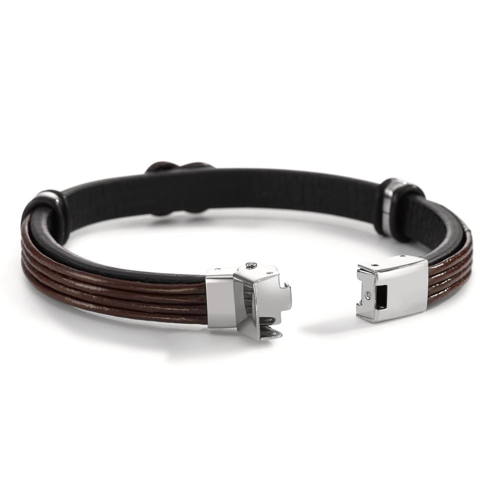 Bracelet Cuir, Acier inoxydable 21 cm