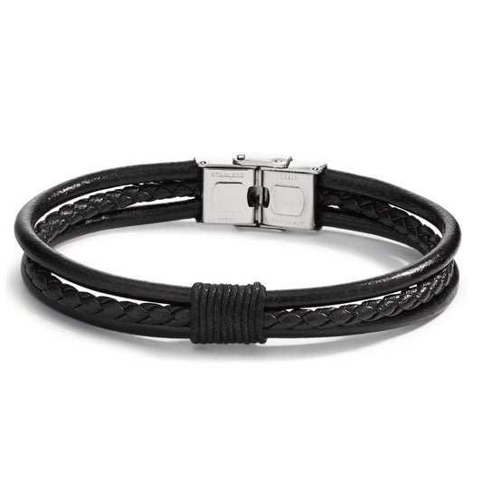 Bracelet Cuir, Acier inoxydable, Tissu 21.5 cm