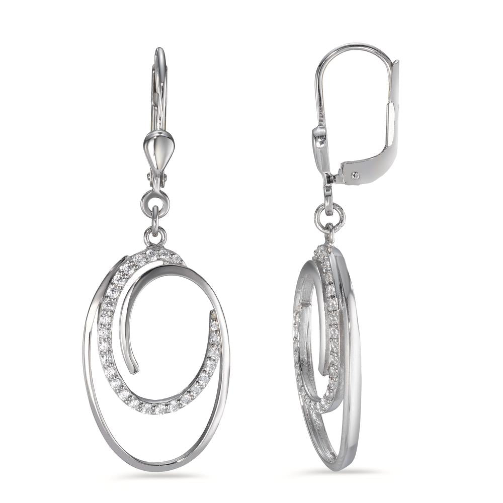 Pendant d'oreilles Argent Zircone 50 Pierres Rhodié