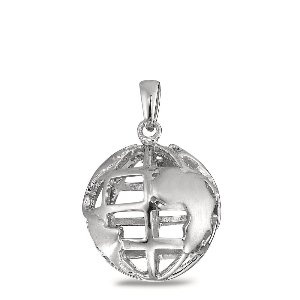 Pendentif Argent Rhodié Globe Ø15 mm