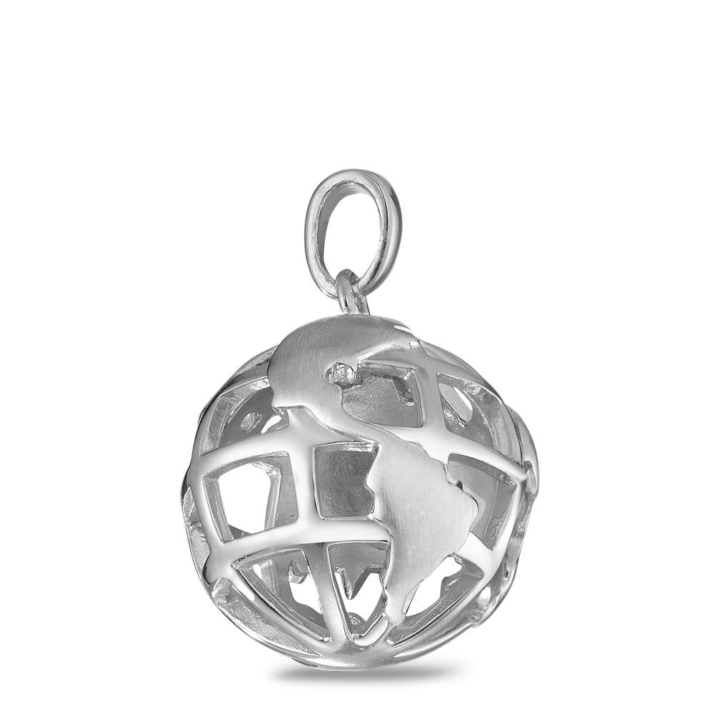 Pendentif Argent Rhodié Globe Ø15 mm