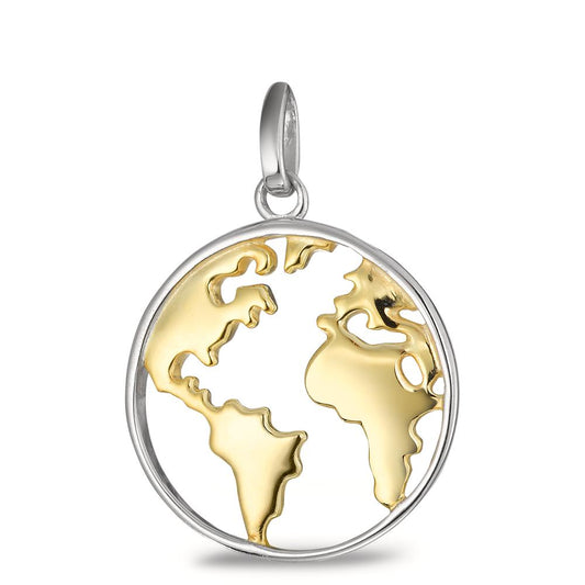 Pendentif Argent Bicolore Globe Ø20 mm