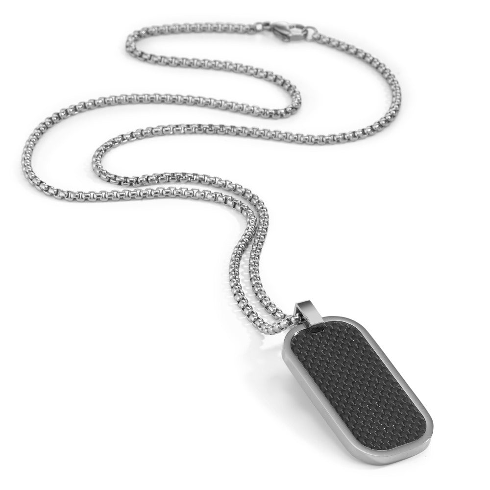 Chaînette avec pendentif Acier inoxydable, Carbone 55 cm