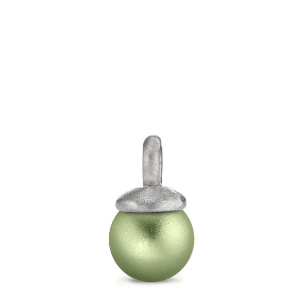 Charmanhänger aus Edelstahl mit Aluminium in Apple Green, Ø7mm