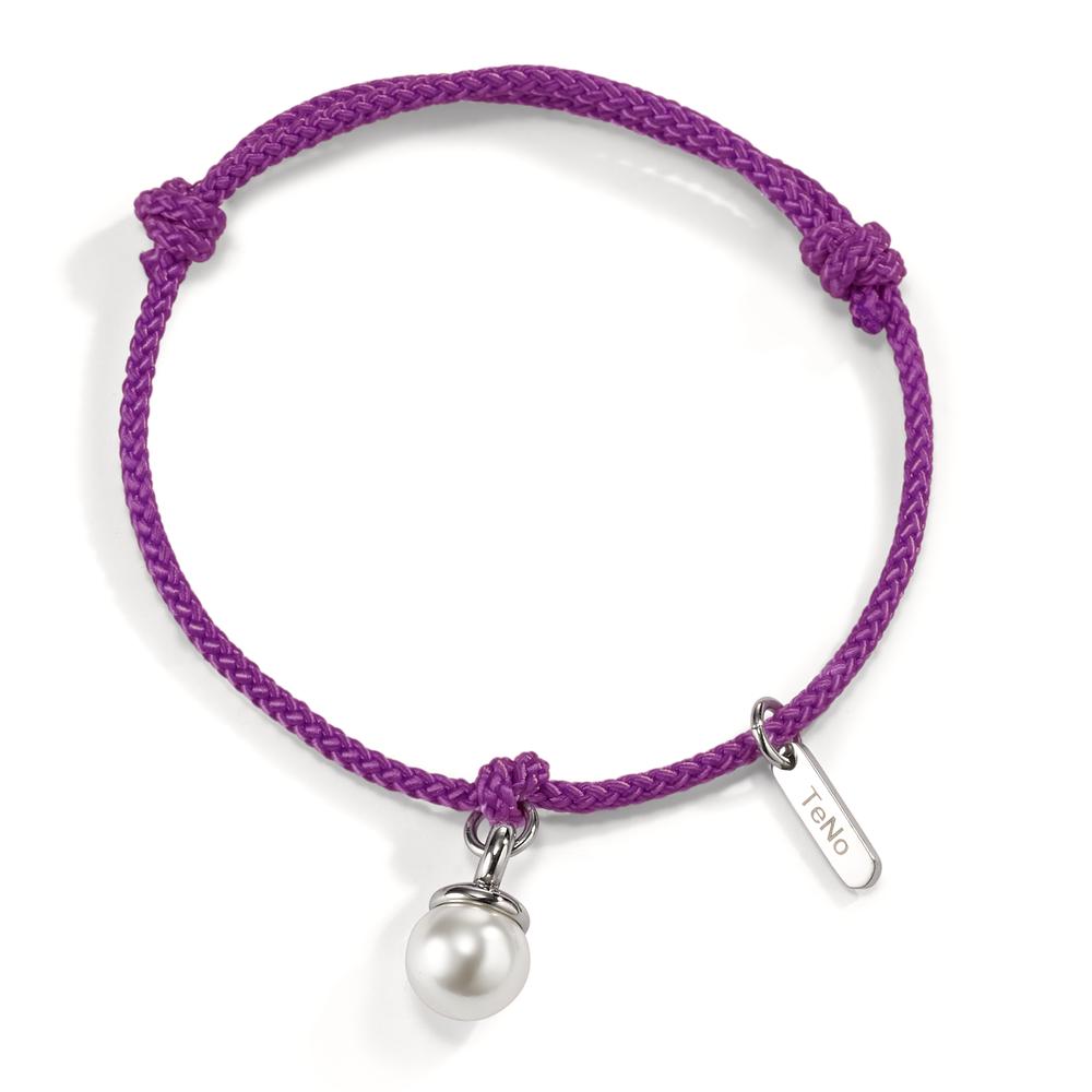 Pearl Drop Armband Arya - Lavendel- Edelstahl mit Muschelperle Ø7 mm verstellbar