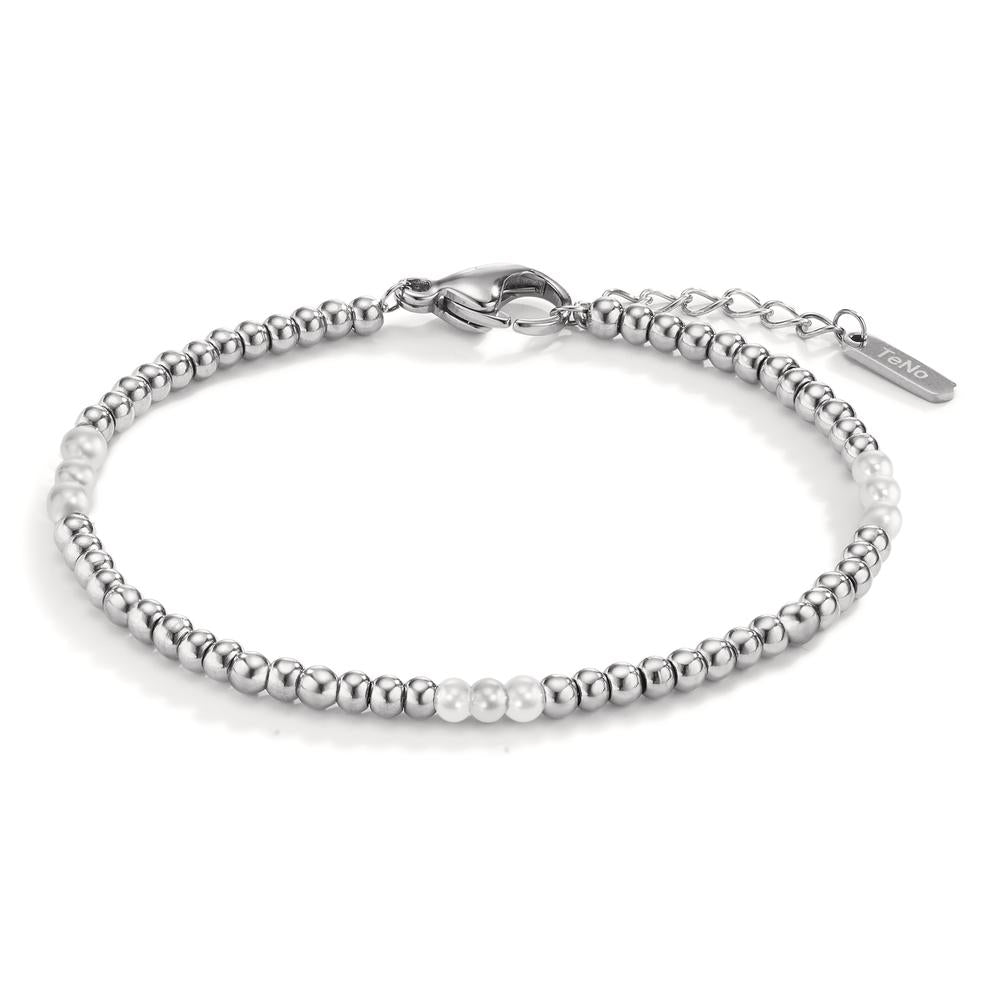 Bracciale Acciaio inossidabile Perla di conchiglia 17-19 cm Ø3 mm