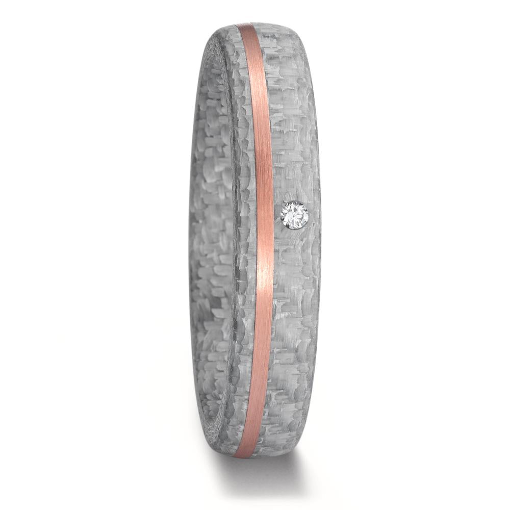 Partnerring 585/14 K Rosegold, Carbon Diamant 0.015 ct, w-si