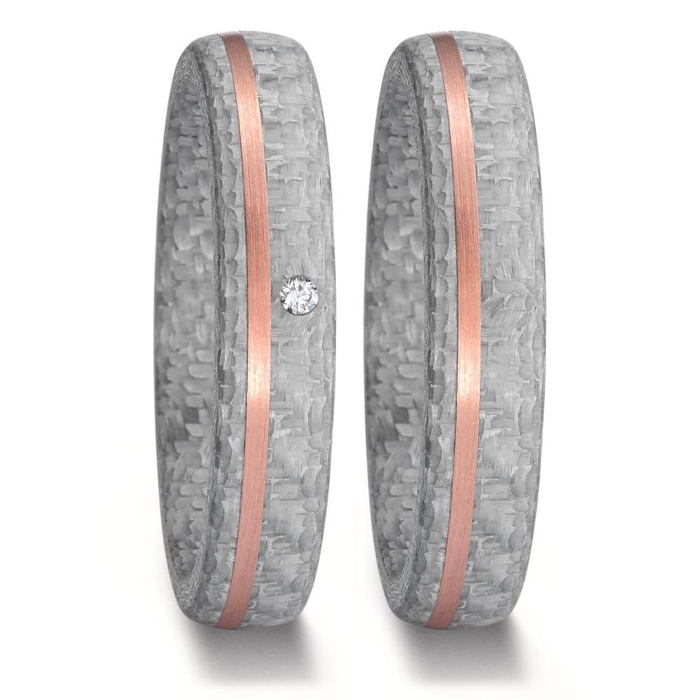 Partnerring 585/14 K Rosegold, Carbon