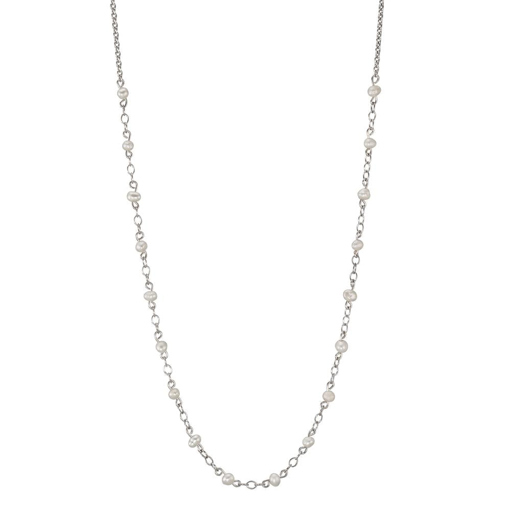 Collier Argent Rhodié perle d'eau douce 42 cm