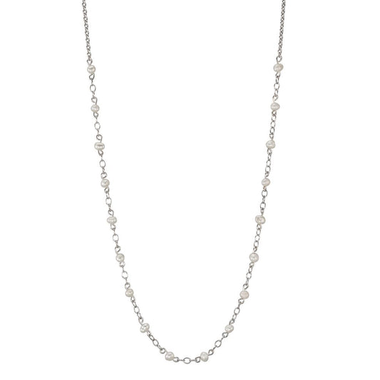 Collier Argent Rhodié perle d'eau douce 42 cm