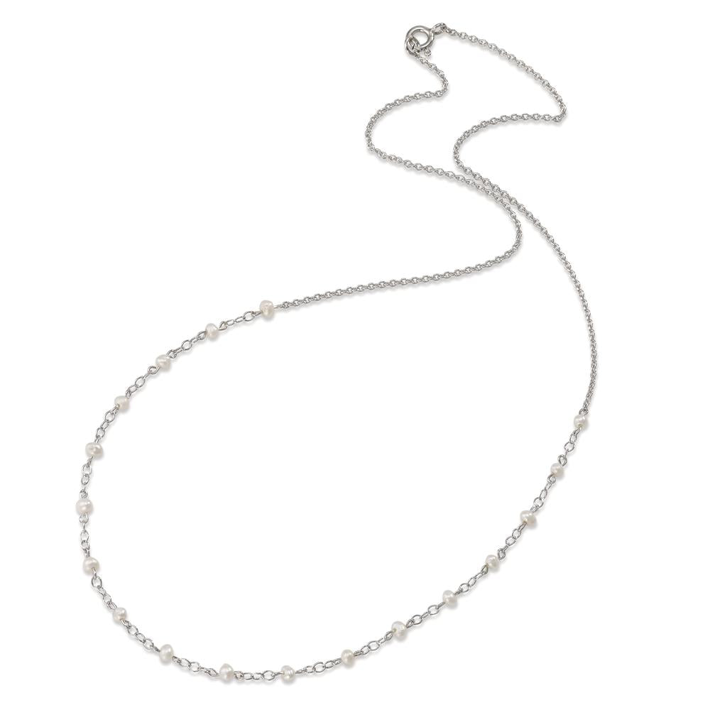 Collier Argent Rhodié perle d'eau douce 42 cm