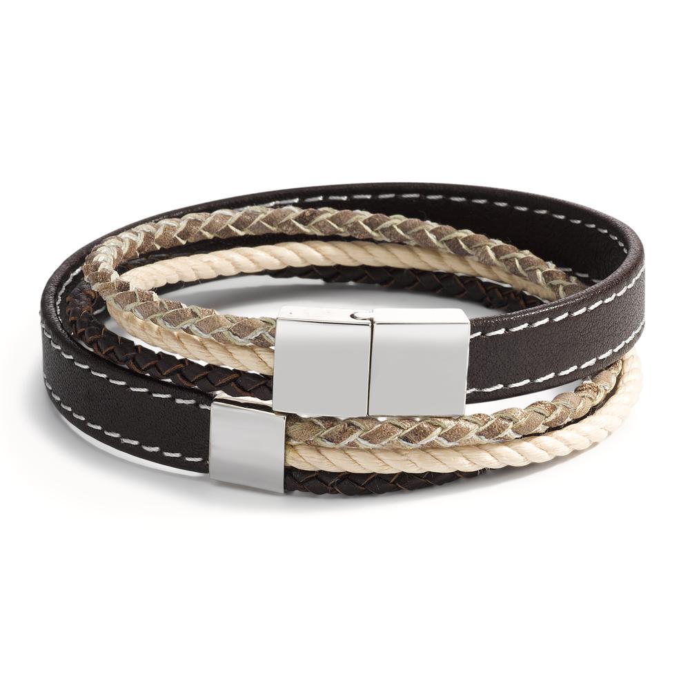 Bracelet Cuir, Acier inoxydable 20 cm