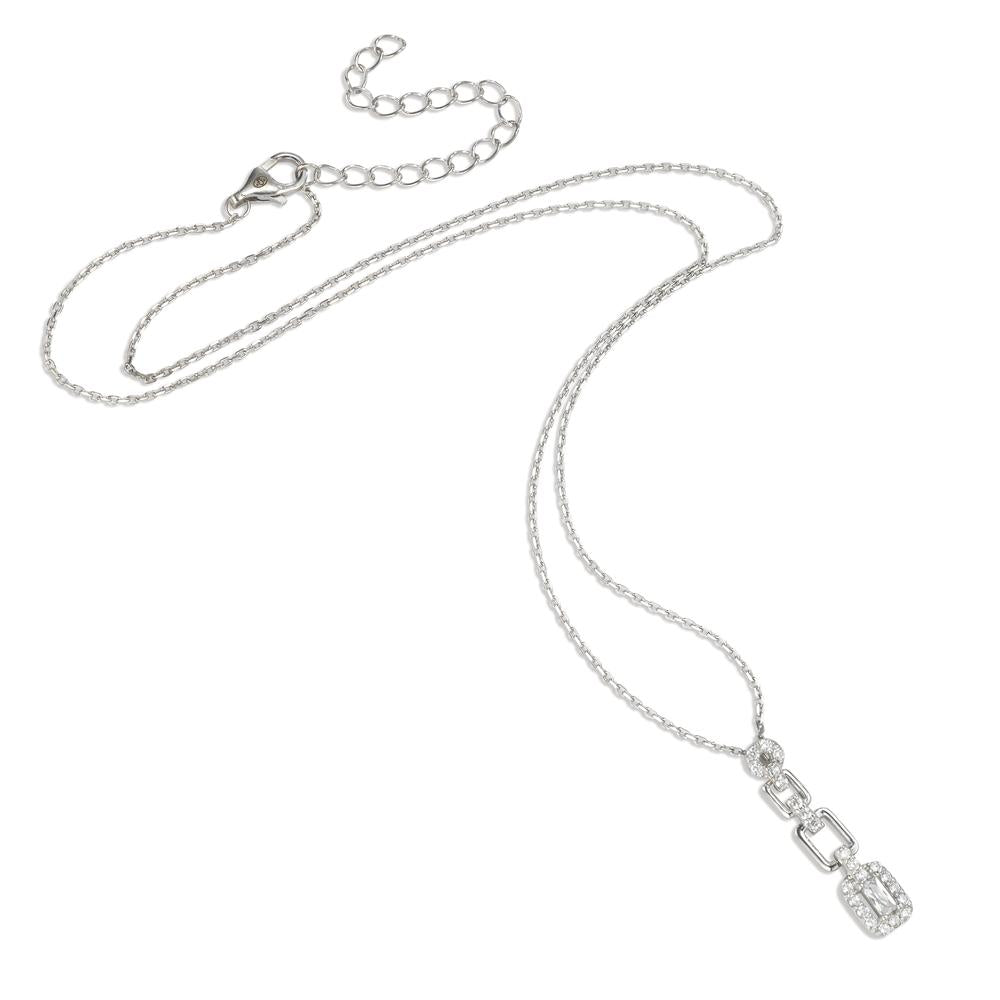 Collana Argento Zirconia rodiato 39-44 cm