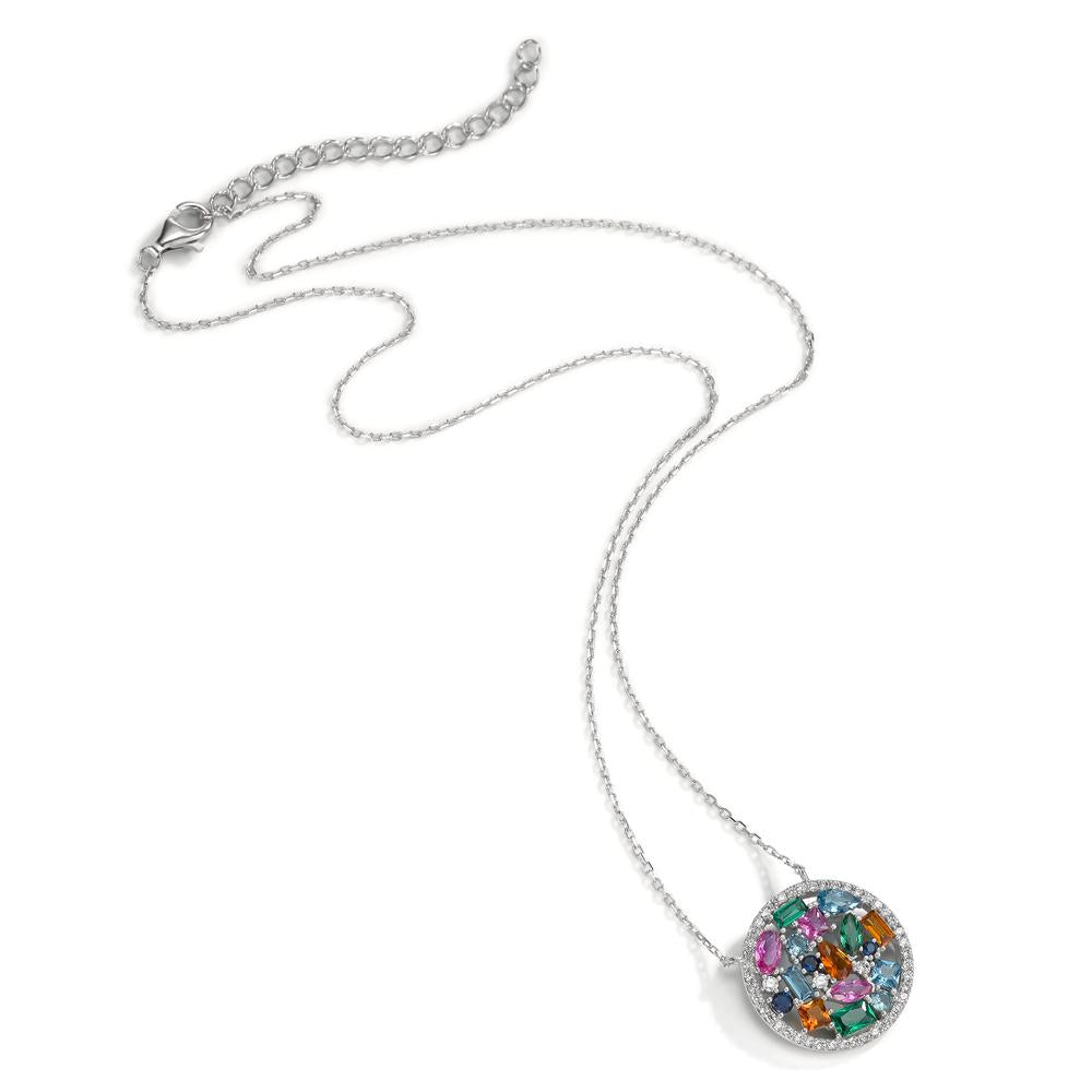 Collana Argento Zirconia colorato rodiato 39-44 cm Ø20 mm