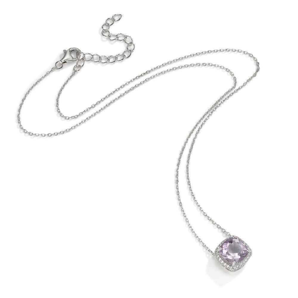 Collier Silber Amethyst rhodiniert verstellbar