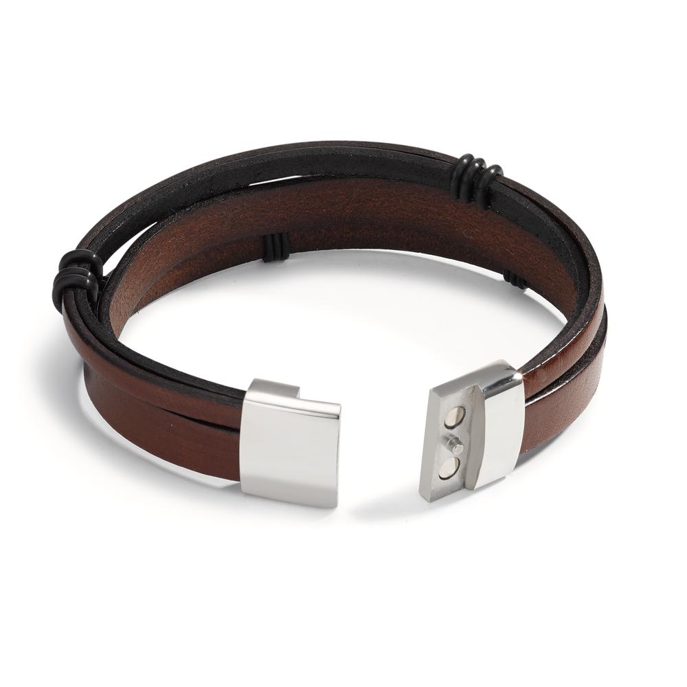 Bracelet Cuir, Acier inoxydable 21 cm