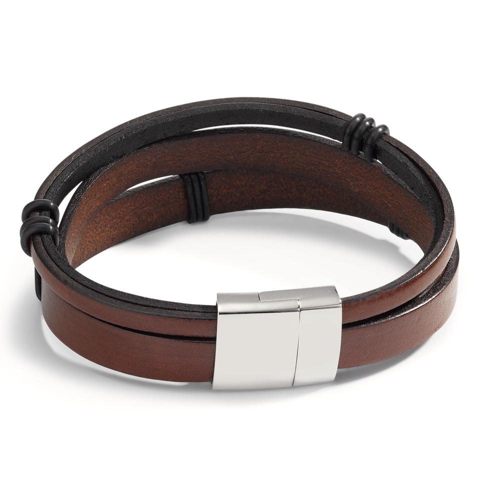 Bracelet Cuir, Acier inoxydable 21 cm