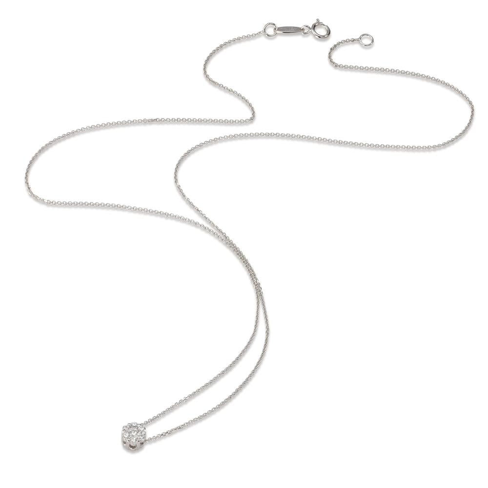 Collana Oro bianco 750/18 carati Zirconia 7 pietra 41 cm