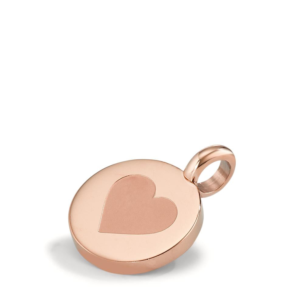 Charm-Anhänger Symbol Herz Roségold aus Edelstahl glänzend Ø11 mm