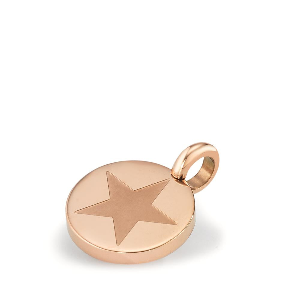 Charm-Anhänger Symbol Stern Roségold aus Edelstahl glänzend Ø11 mm