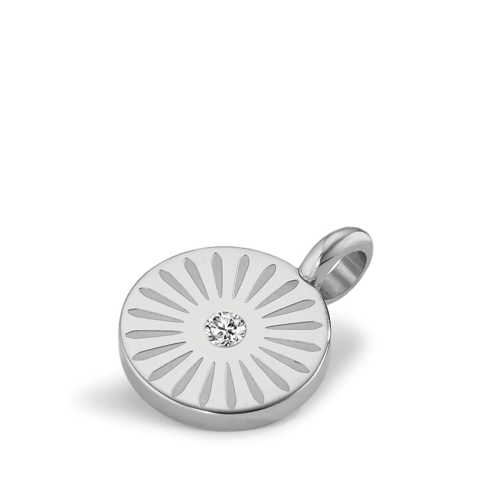 Pendentif Acier inoxydable Zircone Ø11 mm