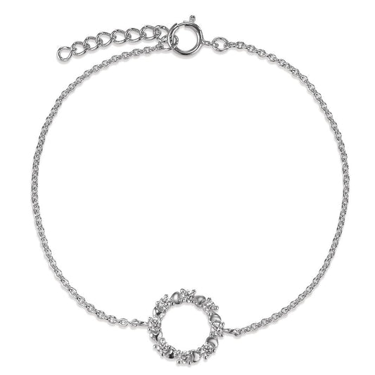 Bracciale Argento Zirconia 8 pietra rodiato 17-19 cm Ø11 mm