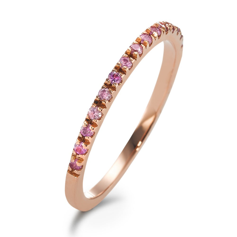 Bague d'éternité Or rouge 18K Saphir rose, 15 Pierres