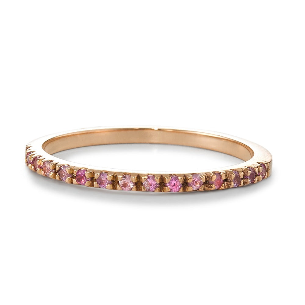 Bague d'éternité Or rouge 18K Saphir rose, 15 Pierres