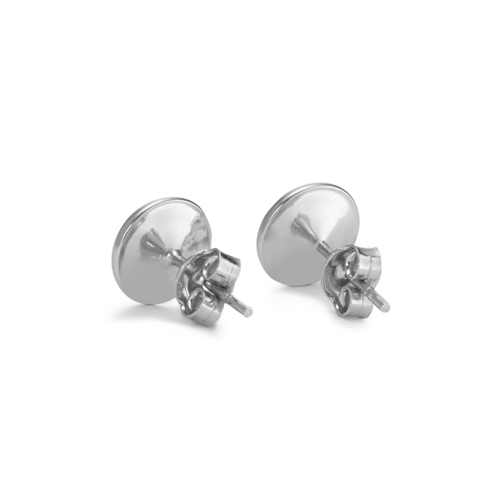 Clous d'oreilles Argent Zircone aqua, 2 Pierres Rhodié Pierre du Mois Ø9 mm