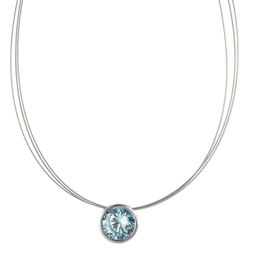 Halsreif Joy Edelstahl mit Aqua Blue Zirkonia