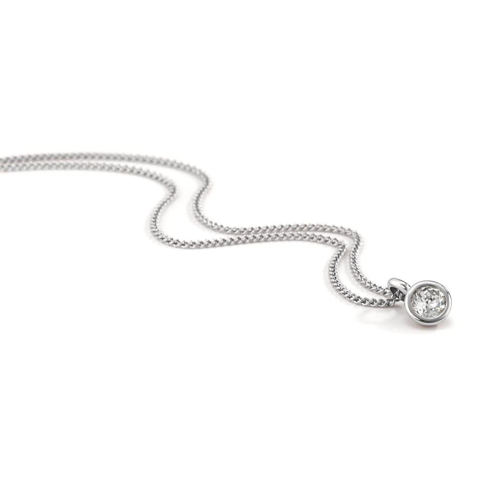 Chaînette avec pendentif Acier inoxydable Zircone blanc 42 cm Ø7 mm